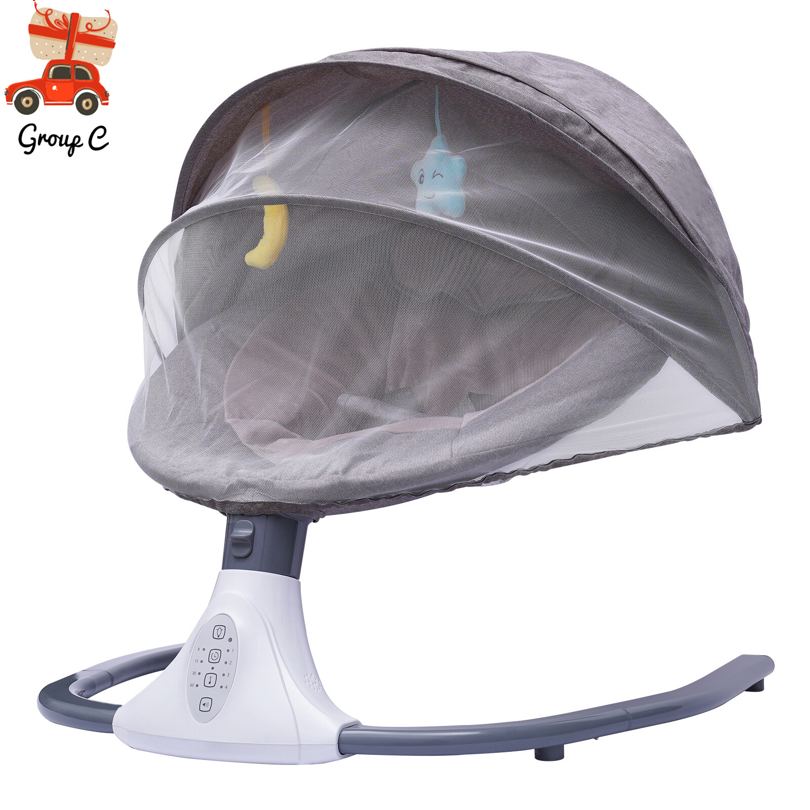 Electric Baby Bouncer Swing Bluetooth Music Cradle Rocker Chair Infant Newborn