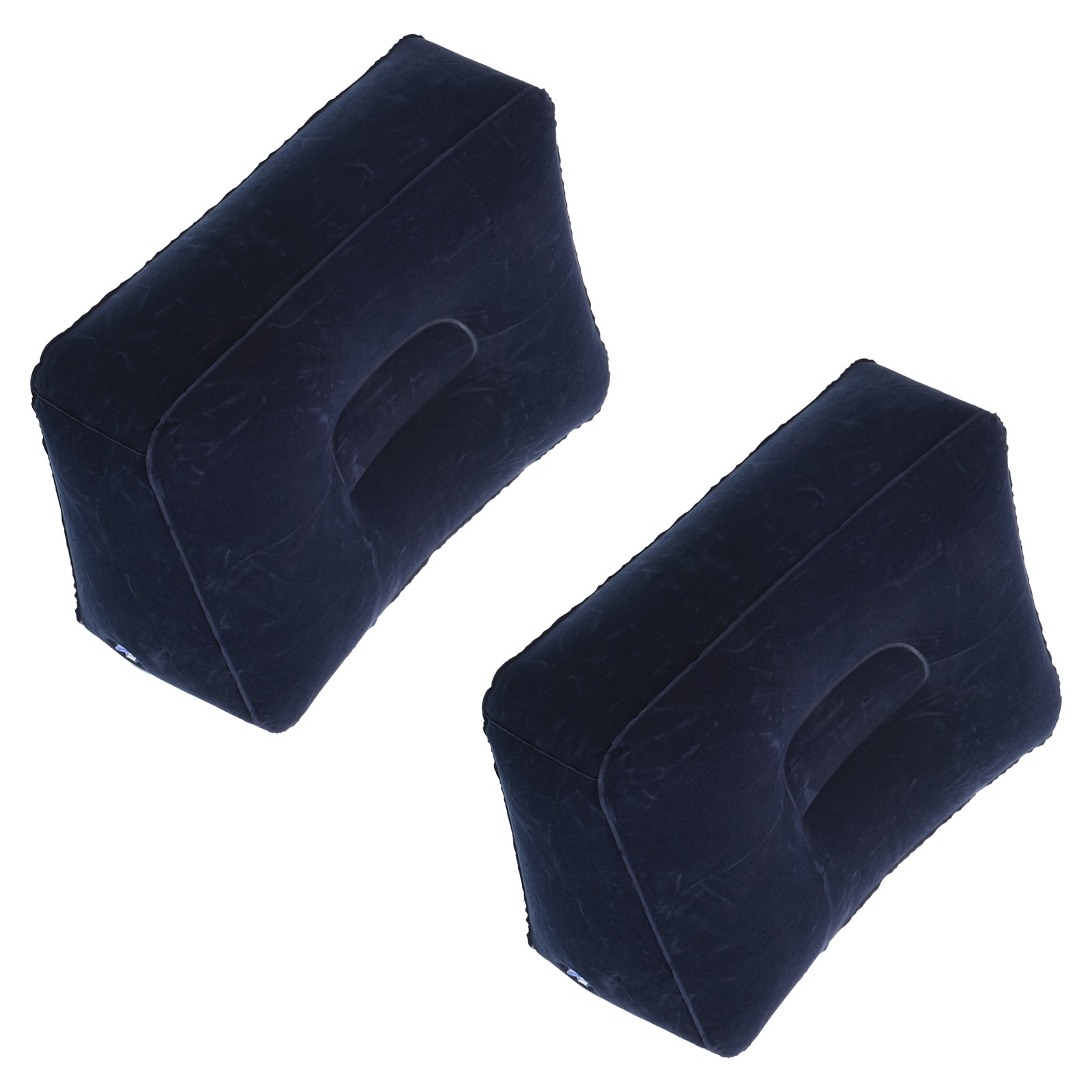 2Pcs Dark Blue Travel Foot Rest Pillow Travel Foot Rest Mat Inflatable