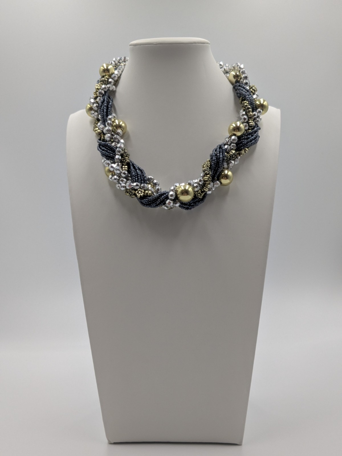 Hand-made Beaded Statement Necklace - Chunky Necklace