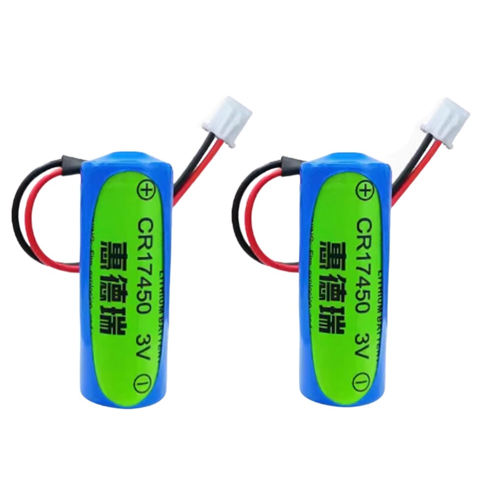2PCS CR17450 3.0V 2500mAh Non-rechargeable Li-ion Battery with 2.54 White Plug