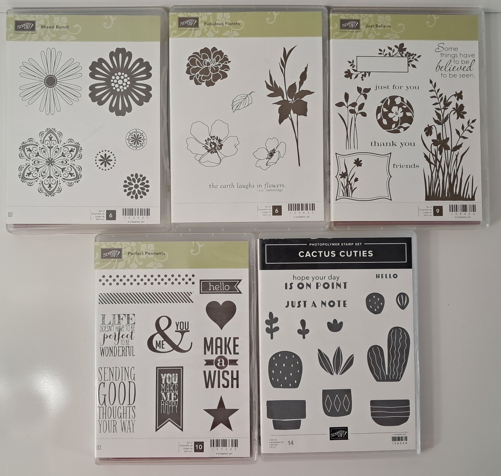 Stampin Up Stamp Sets 5 Scrapbooking Card Making Crafting 
