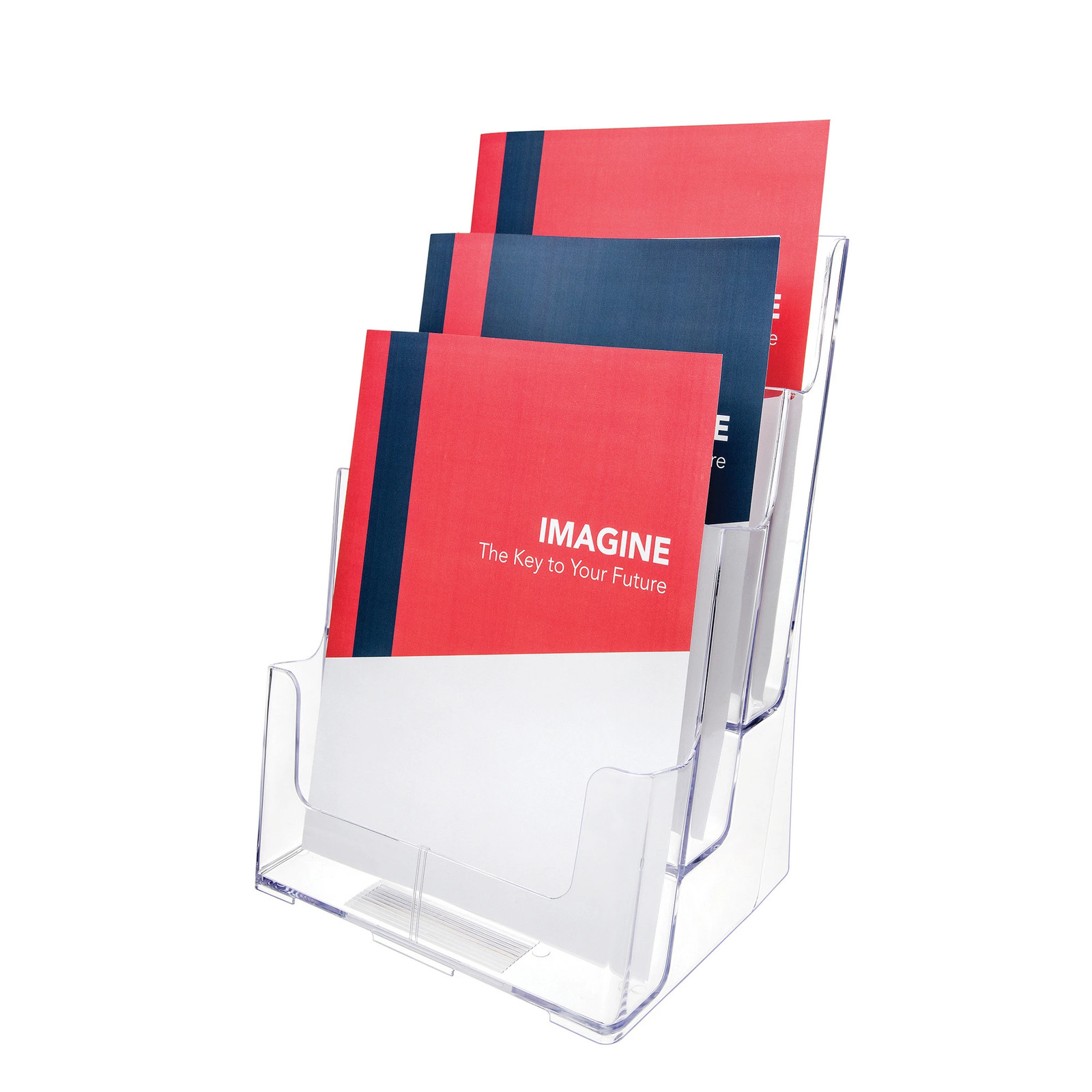 Office Depot Brand 3-Tier Magazine Holder, 12-11/16"H x 9-1/2"W x 6-1/4"D