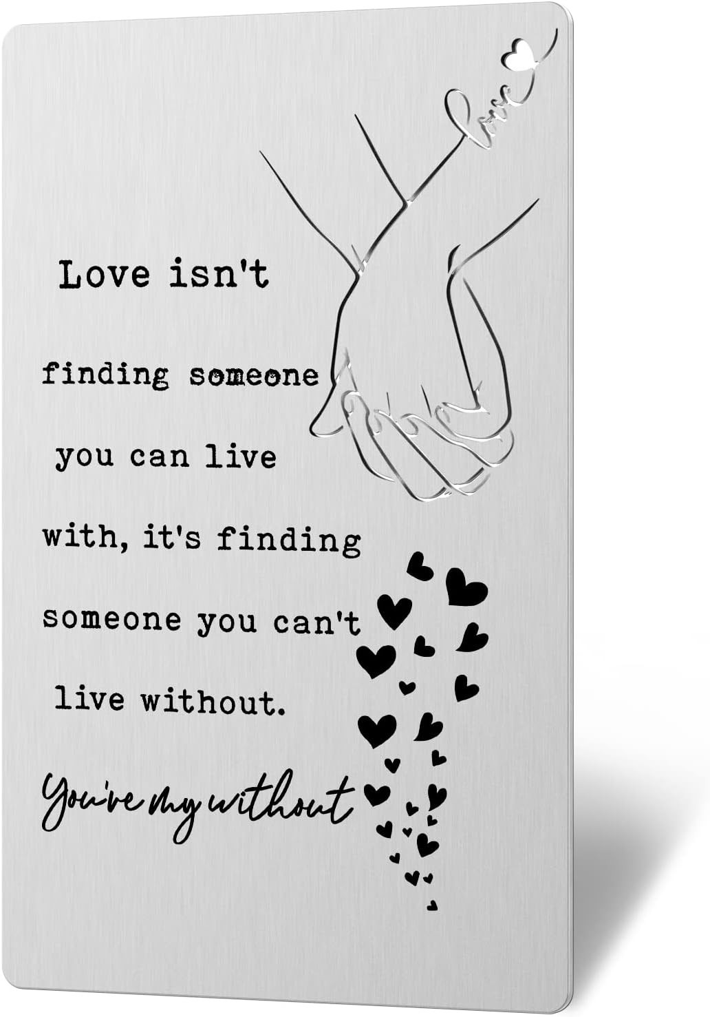 Anniversary Wallet Card Gift for Him Husband Hubby Boyfriend Anniversary Stainle