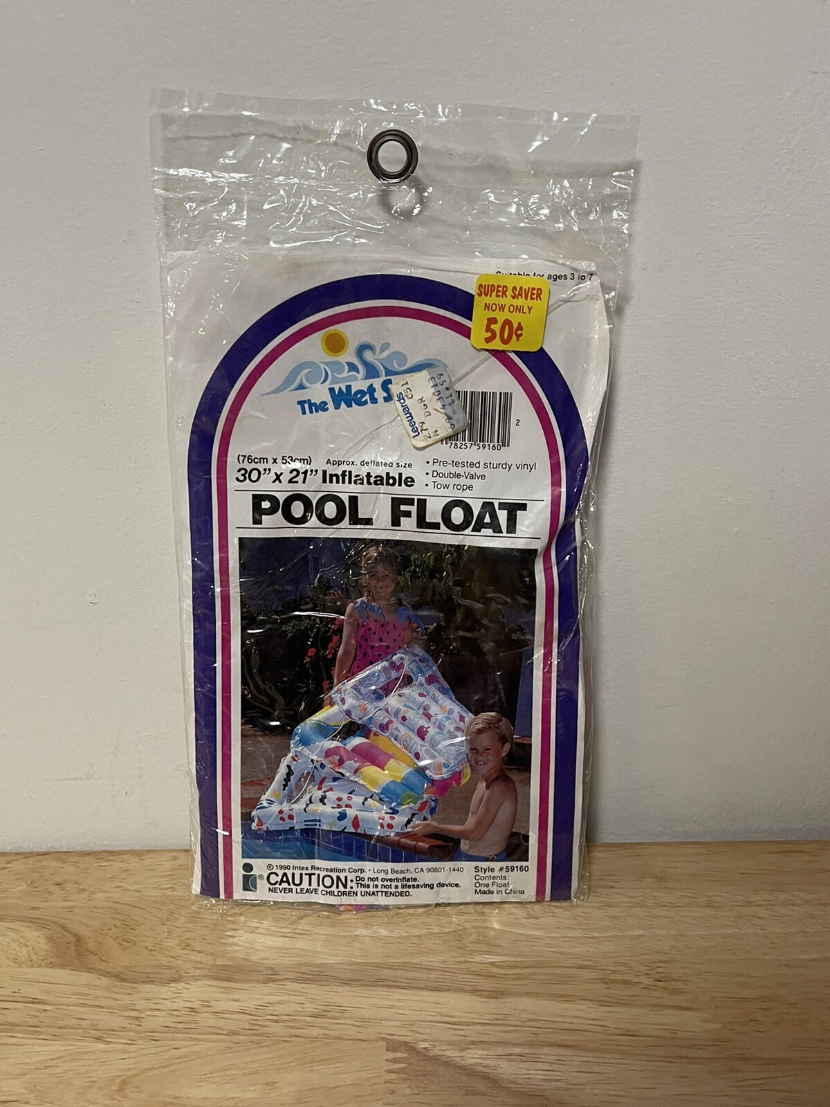 Vintage 1990 The Wet Set Inflatable Pool Float 30" x 21" #59160 Circus