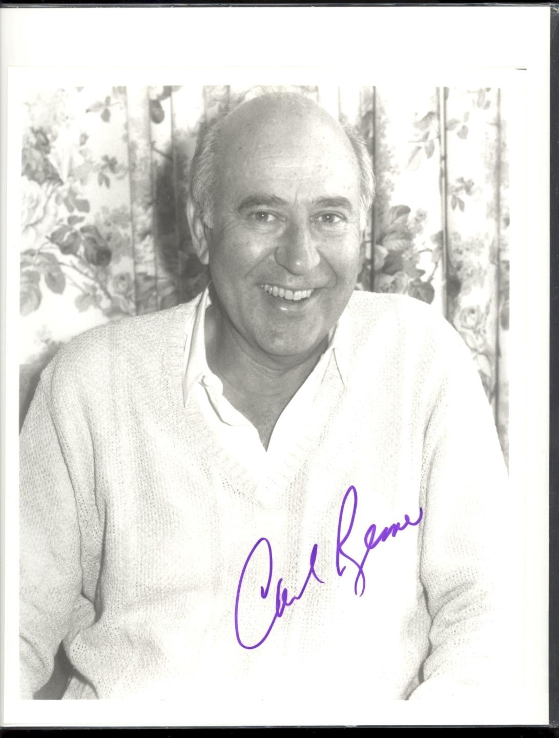 CARL REINER SIGNED AUTOGRAPHED 8X10" B+W SILVER PHOTO