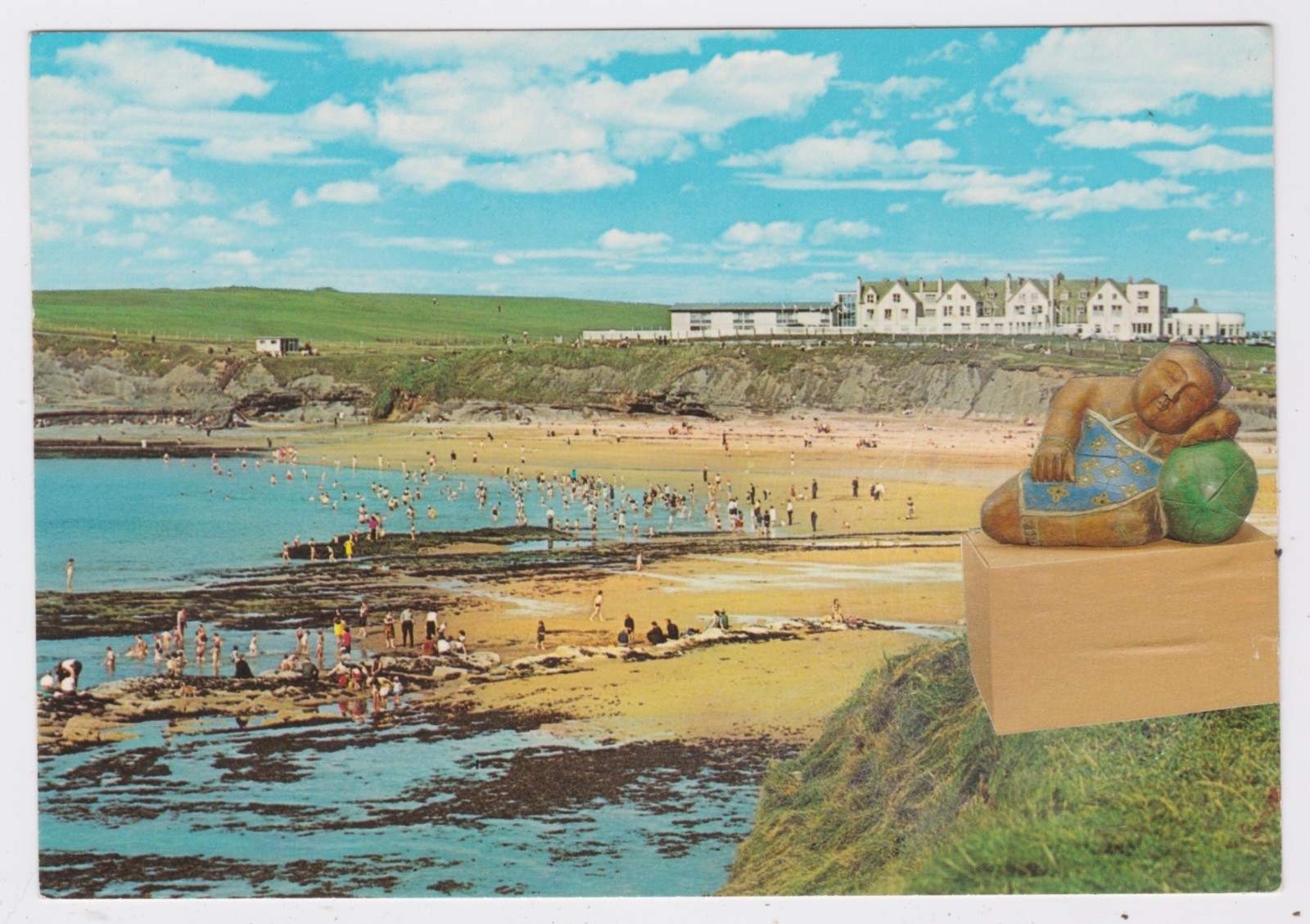 Mail Art David Greenberger "Relaxation" original collaged postcard 2023