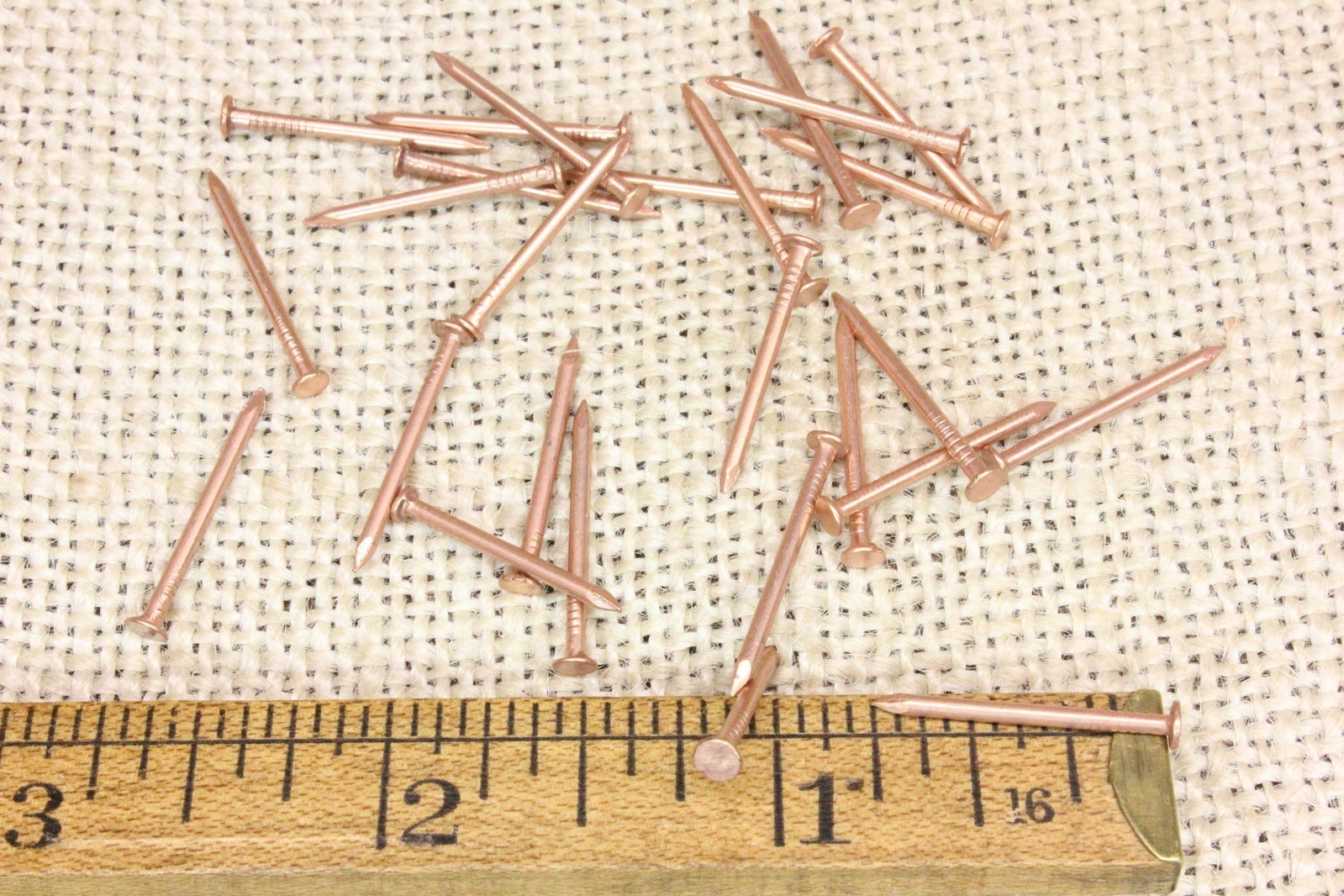 25 Old Copper Color Nails 3/4” Vintage 1/8” Round Flat Head Outdoor Projects 
