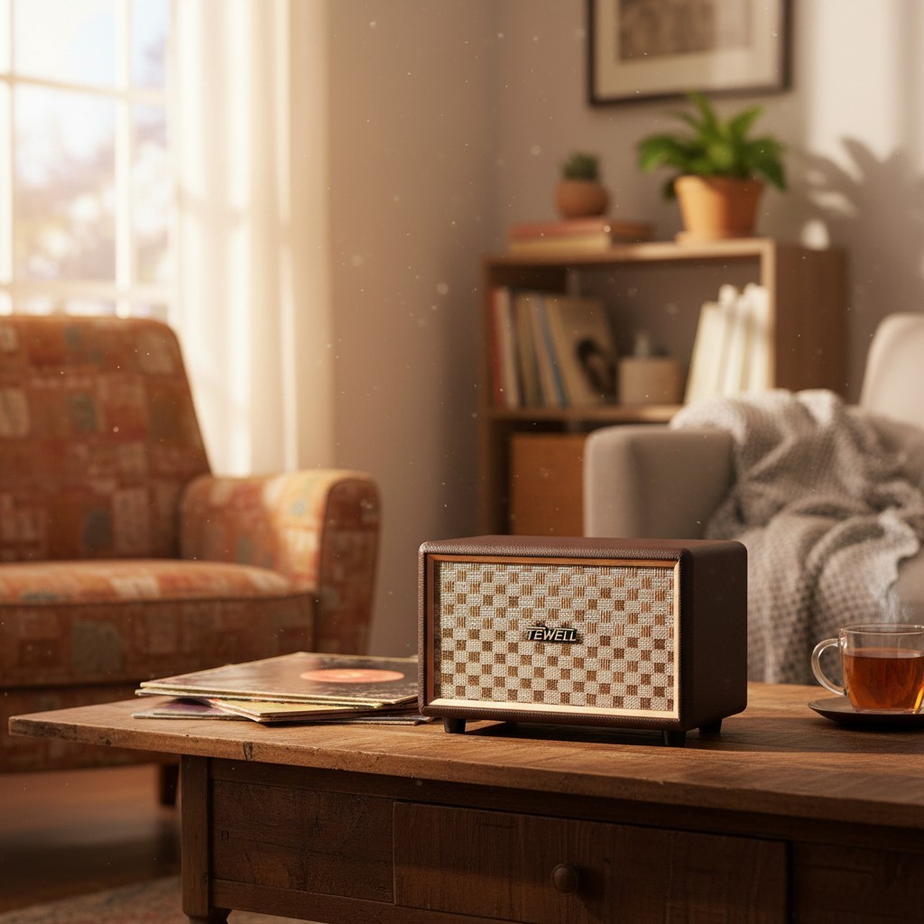 Bass Enhanced Wireless Bluetooth Speakers with Retro Charm - Aux Input Included