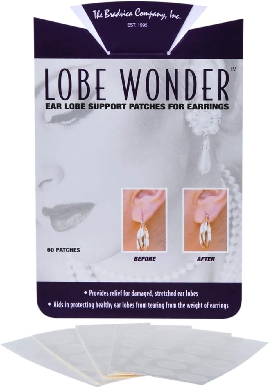 Ear Lobe Support Patches for Pierced Ears - Protect & Repair Adhesive Pads