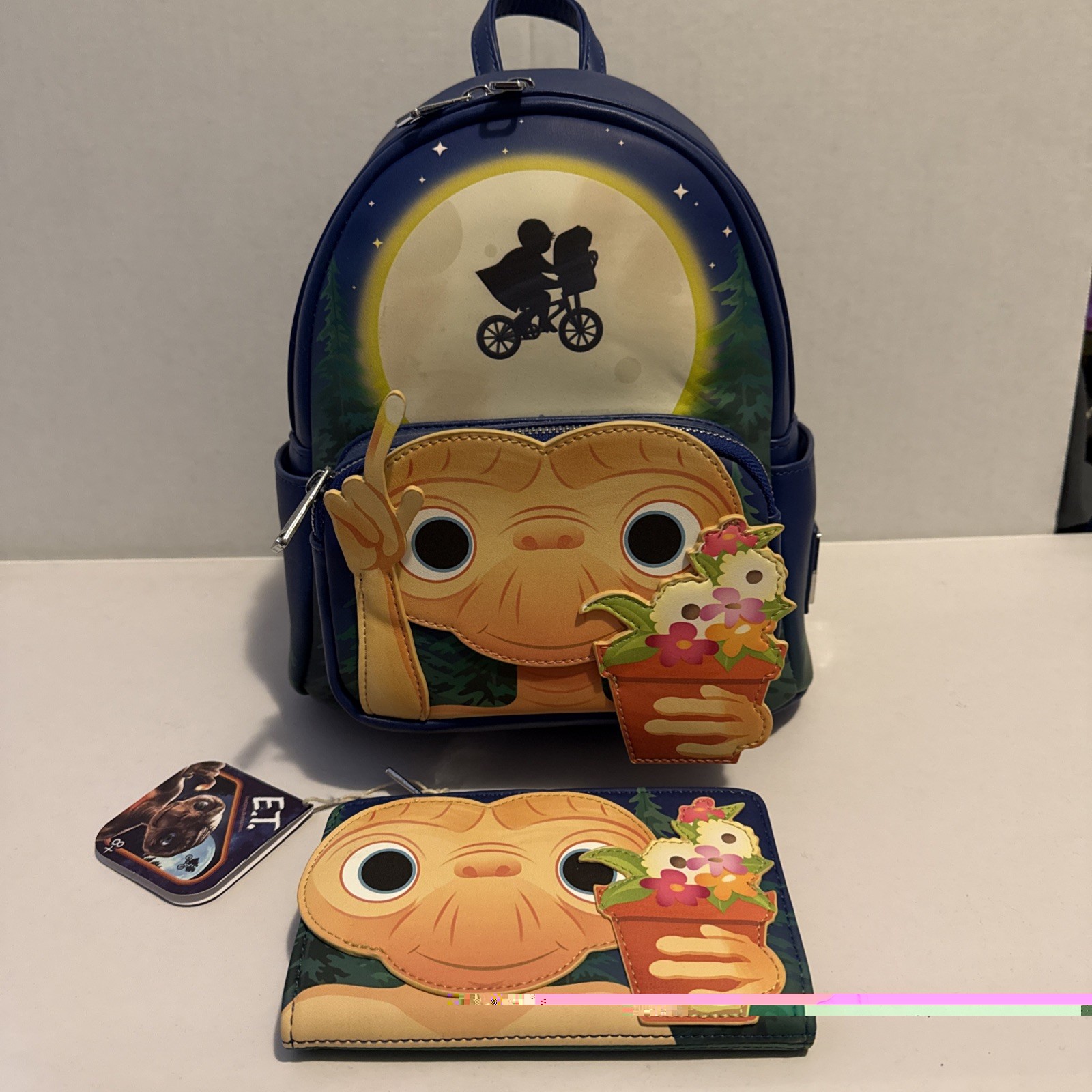 Loungefly E.T. 40th Anniversary Mini Backpack & Wallet Blue Yellow Green 2022