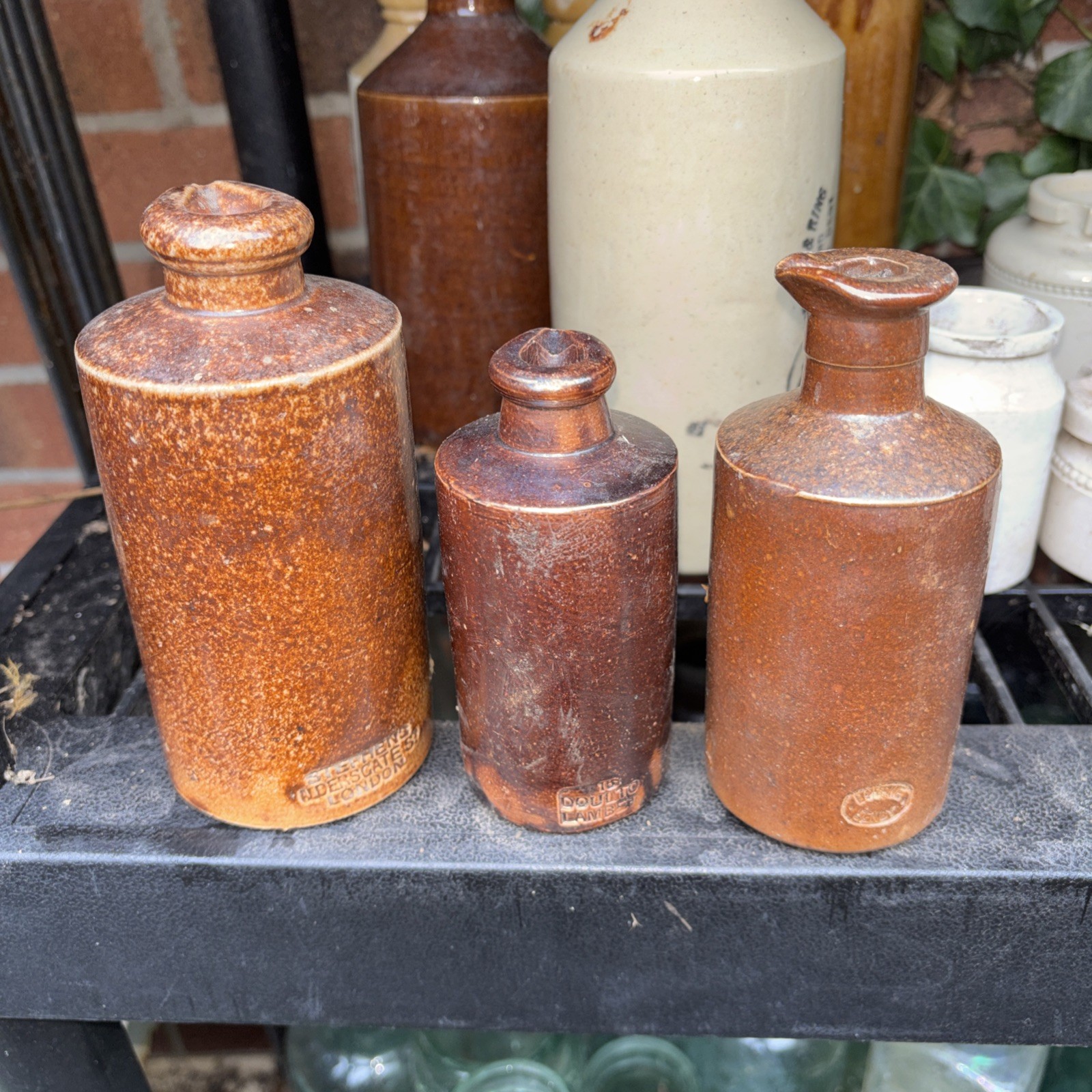Job lot of bird beak   stoneware ink bottles   Stephen’s doulton  . Bourne 