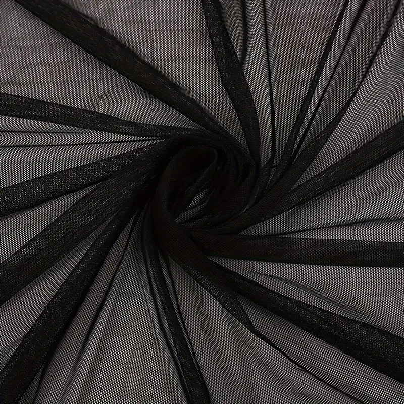 Black Sheer Tricot Chiffon Fabric — Stretch Lingerie Mesh — 60” Wide 15 Yards