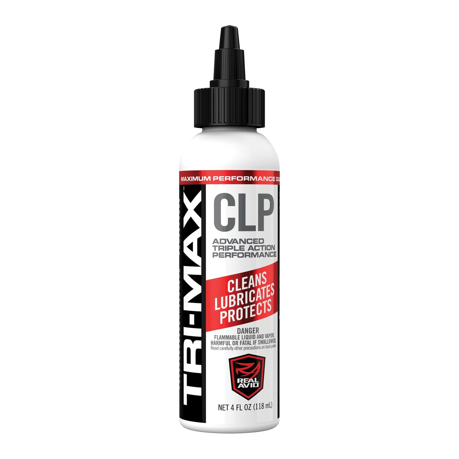 Real Avid Tri-Max CLP Gun Cleaner and Lubricant  4 Ounce Bottle, 3-in-1 Gun Oil,