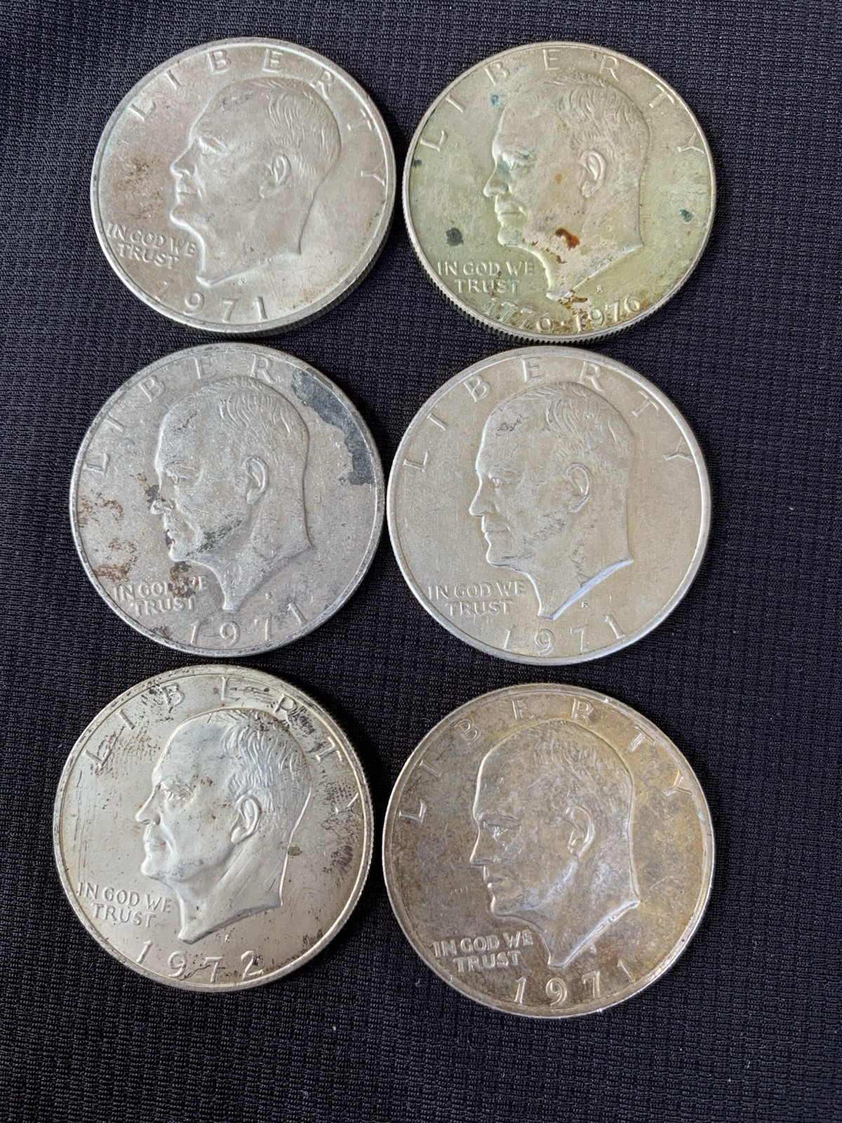 Lot of 6 Silver Eisenhower  Dollars For Sale (Actual Coins Shown In Photos)