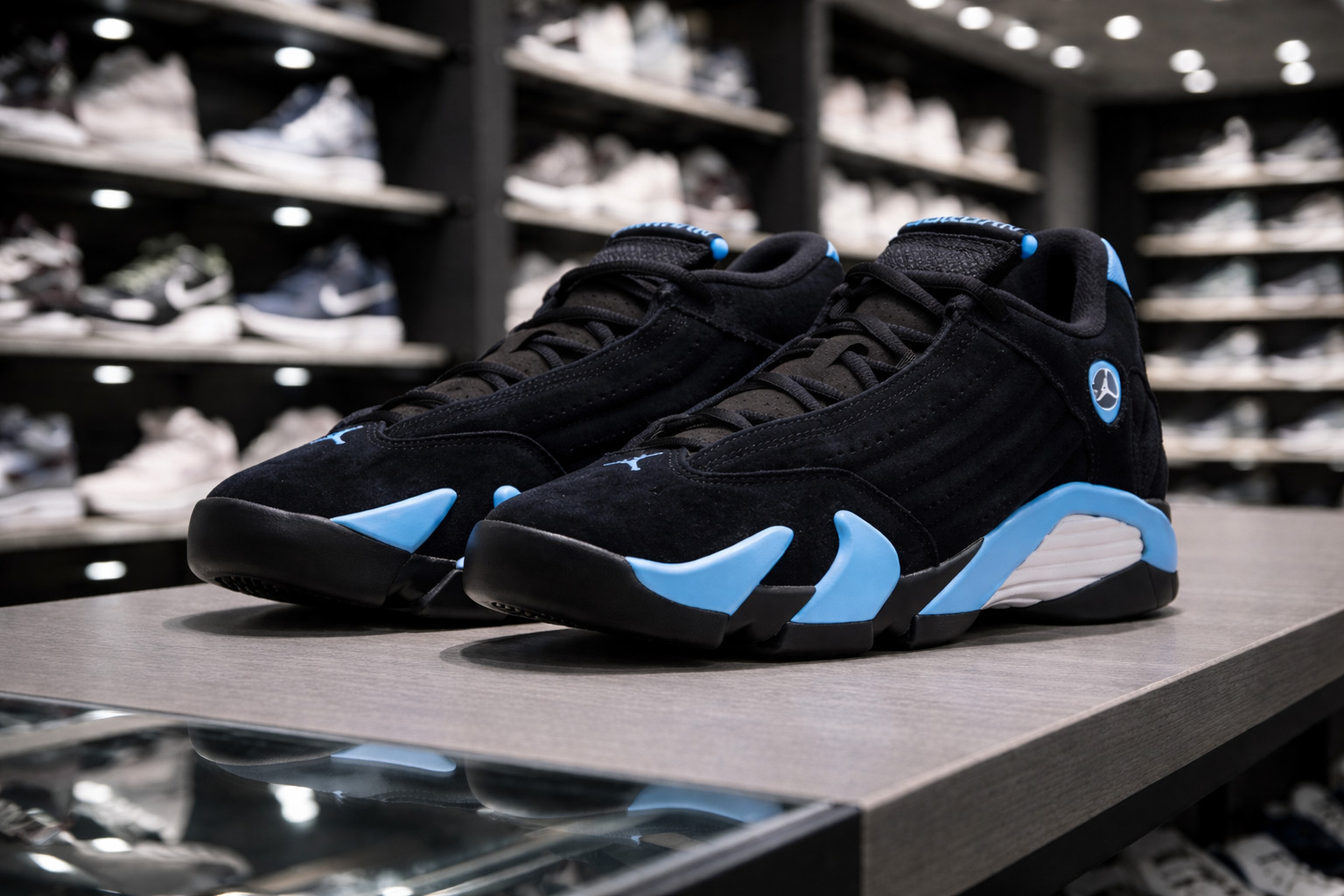 Jordan 14 Black/University Blue Men's Size US 7 - 12