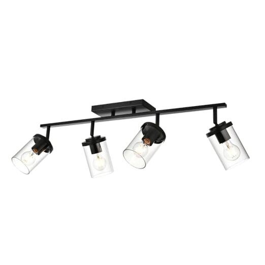  Ceiling Spotlights Track Lighting Kit Bathroom Vanity Lighting 4 Light Black