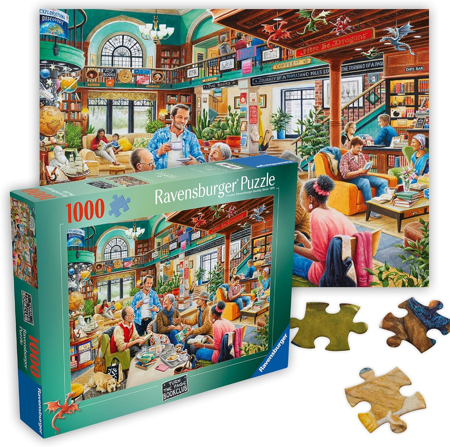 - Turn the Page Bookclub - 1000 Piece Jigsaw Puzzle - Stunning, Vivid Colors - I