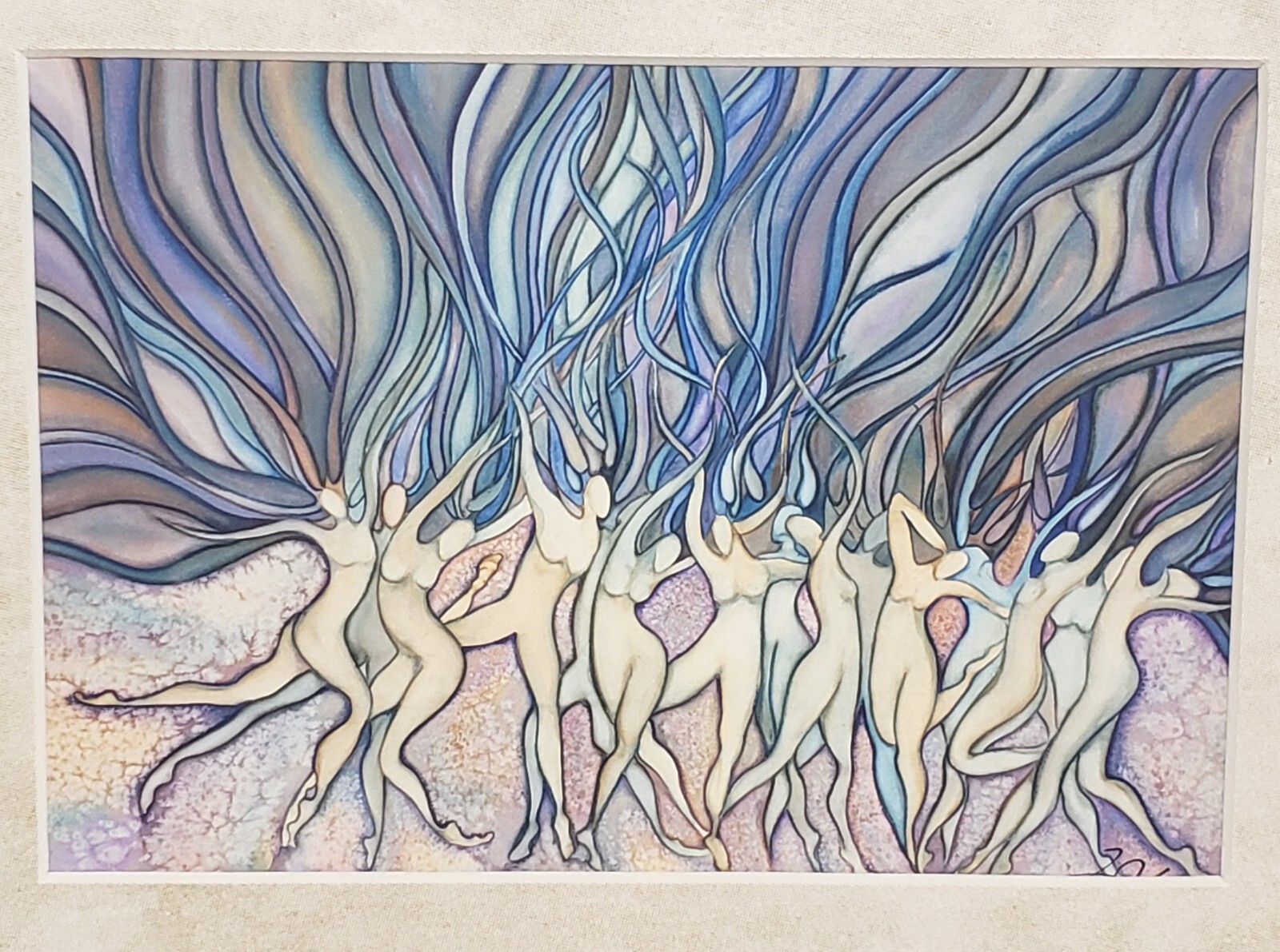 Kathleen Master Matted Embellished Water Color Print 10x8"