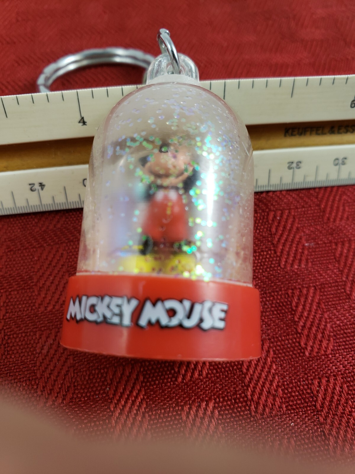 Vintage Keychain Snow Globe Mickey Mouse