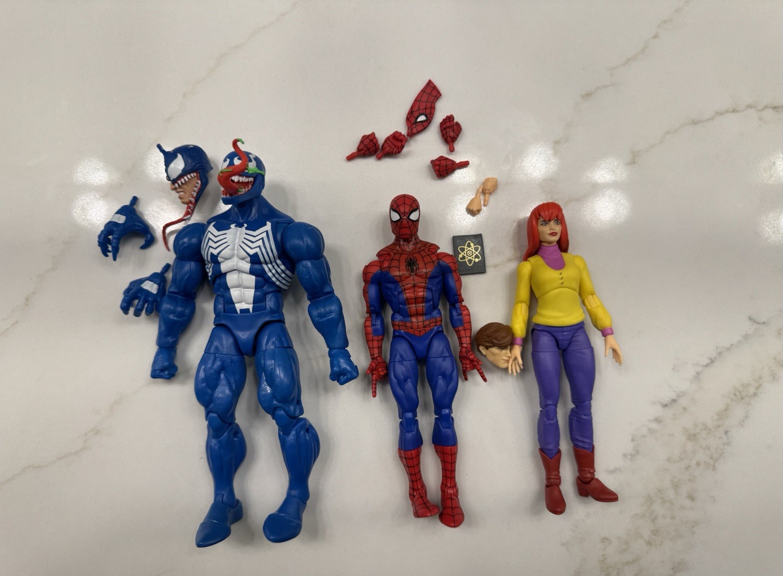 Marvel Legends Hasbro Spider-Man VHS Animated Unmasked Peter Mary Jane Venom Lot