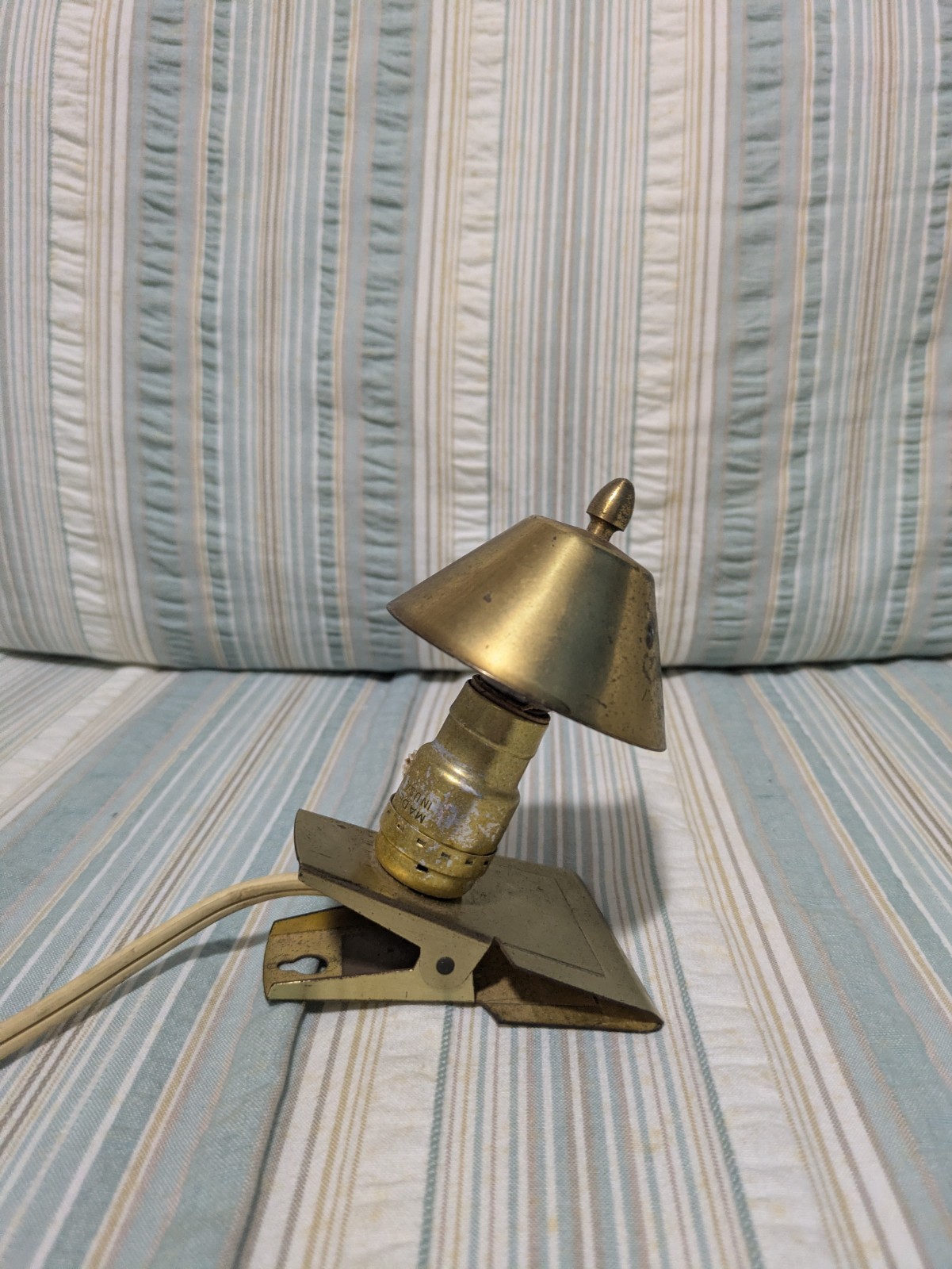 Mini Vintage Brass Clip On Book Light Nightlight