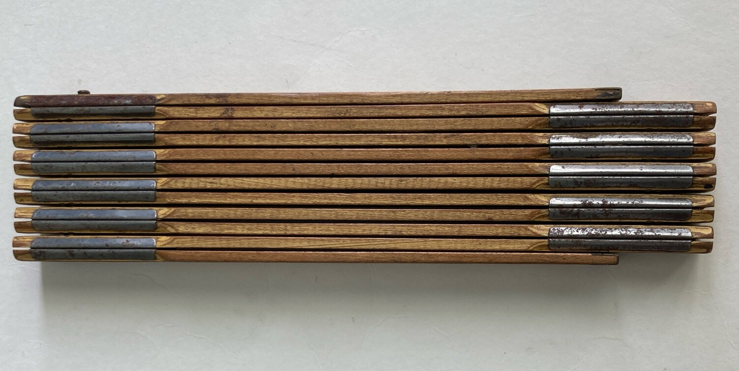 Lufkin Wood Brass Folding Extension Rule 72" No X46 USA Carpenter Woodwork