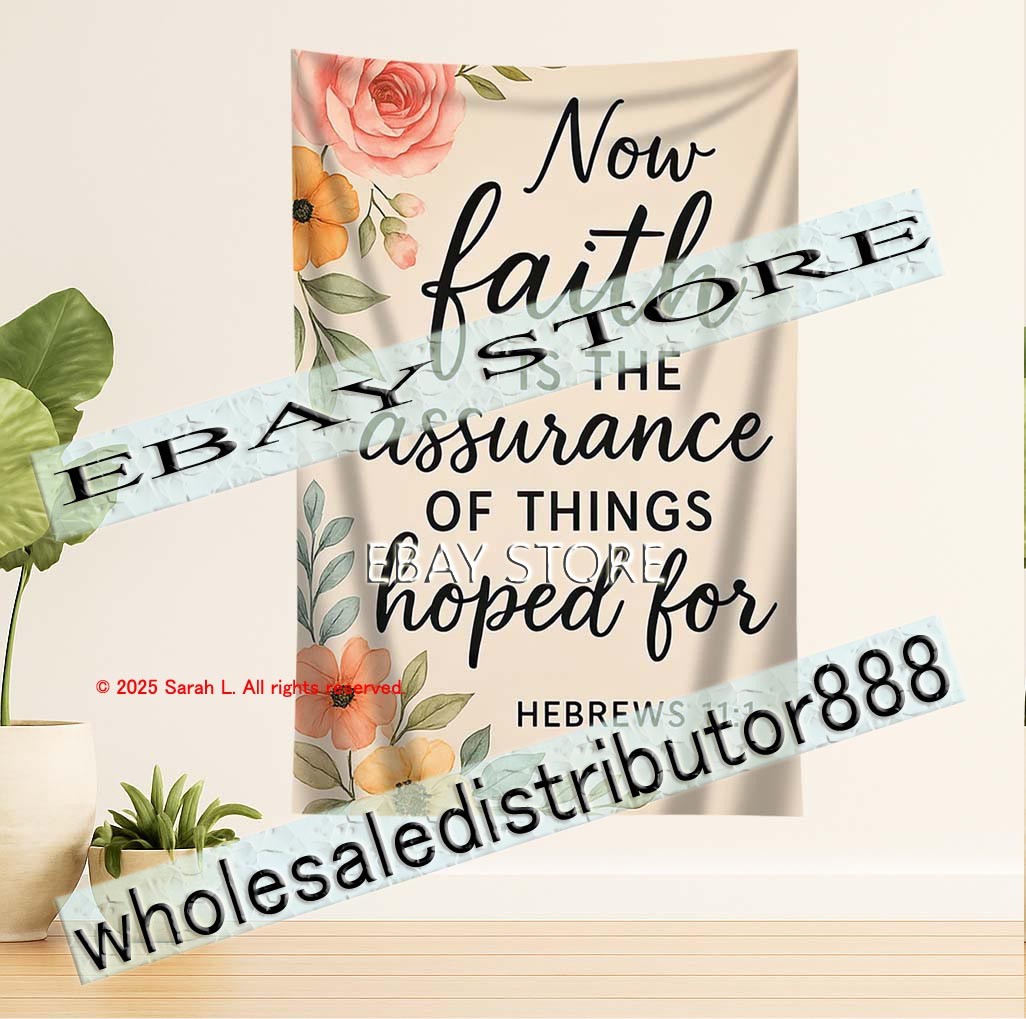 Tapestry Now Faith Is The Assurance Scripture Wall Hanging christian 39X59 in