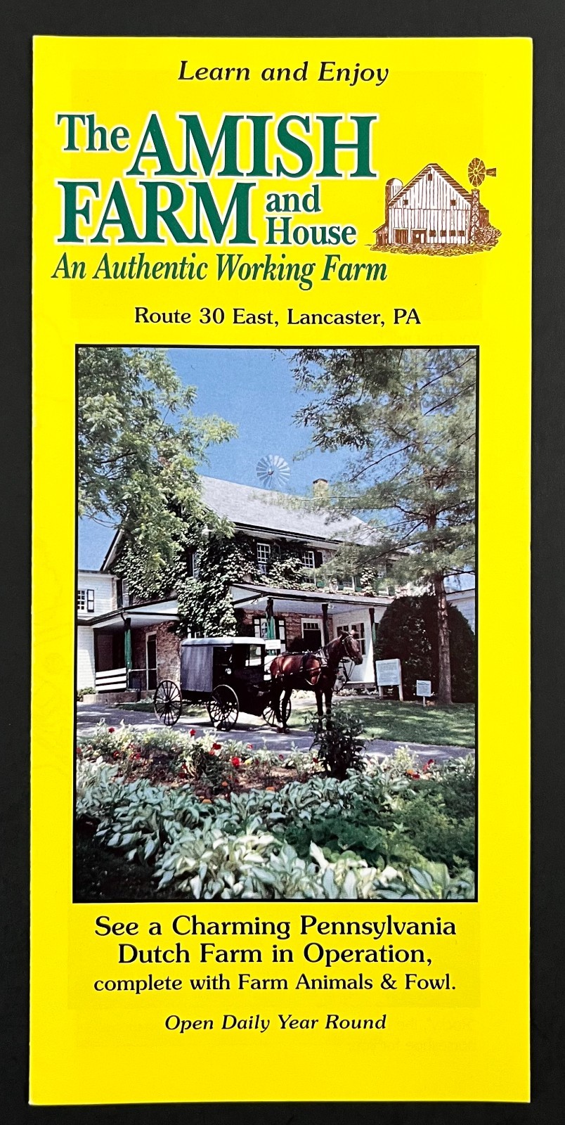 2000 Amish Authentic Farm House Lancaster Pennsylvania Vintage Travel Brochure