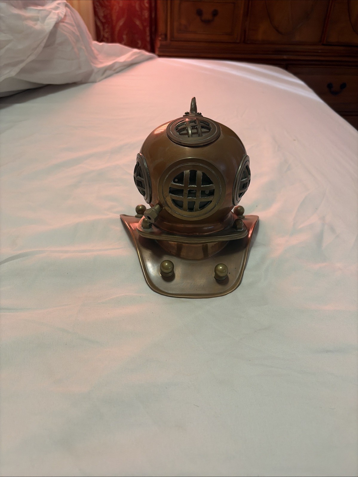 Boston Brass Antique 7" Scuba Deep Diving Helmet Mark V US Navy Divers Gift VTG