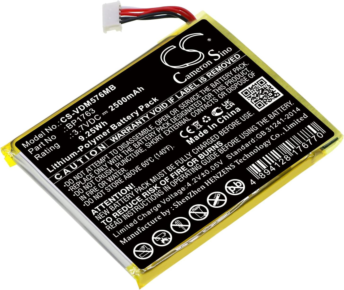 CS Replacement Battery for Vtech BP1763 BP1763 2500Mah/9.25Wh