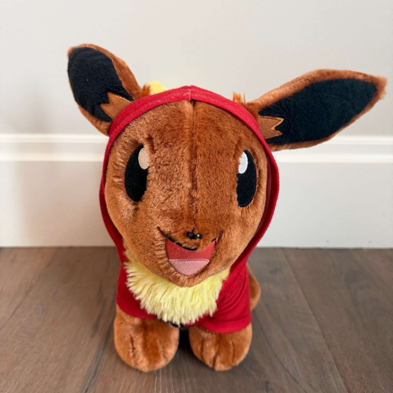 Build-A-Bear Pokemon Eevee Plush with Red Pokeball Hoodie 14”