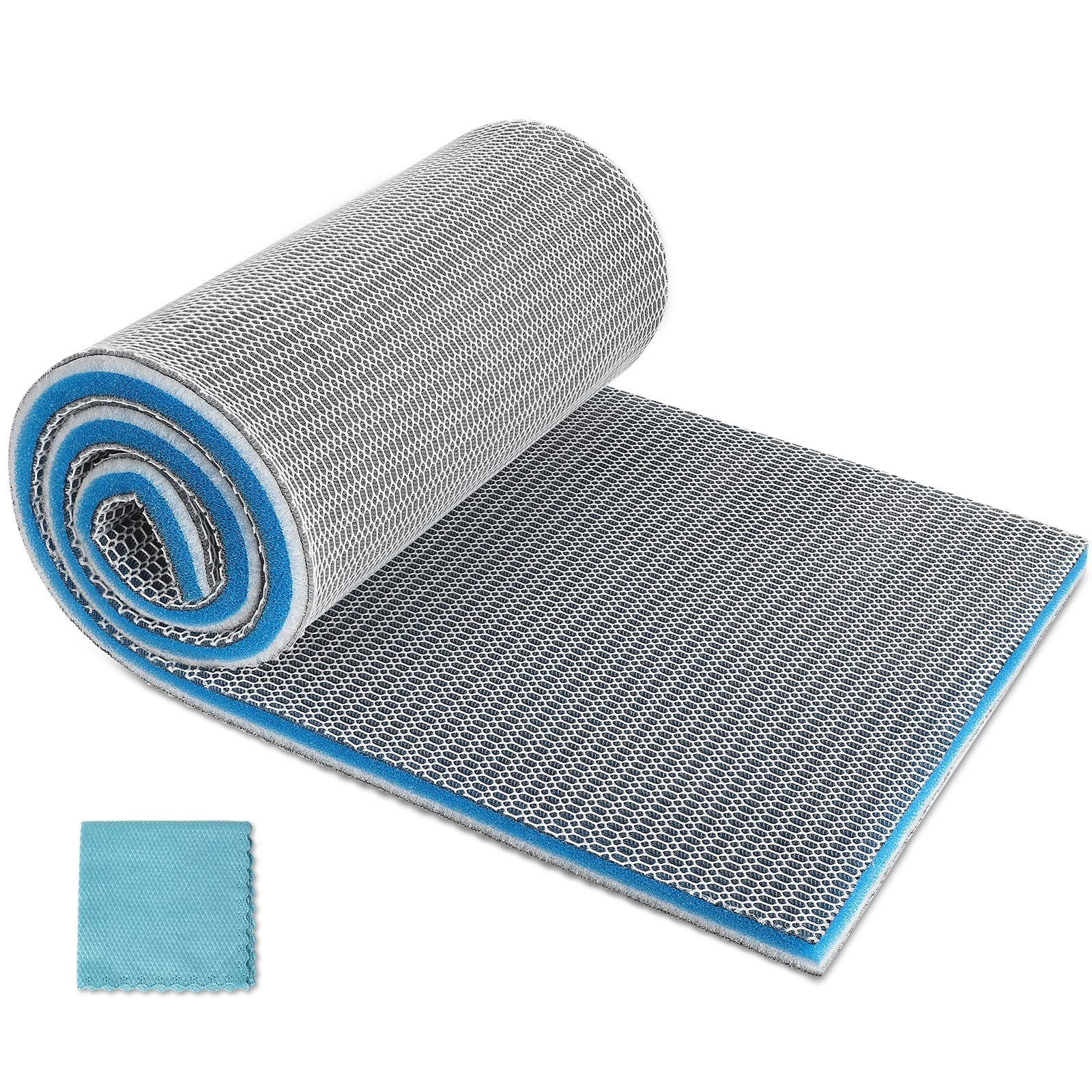 11.8x15.7 Inch Upgraded 8Layer Reusable Aquarium Filter Sponge Pad Fish Tank