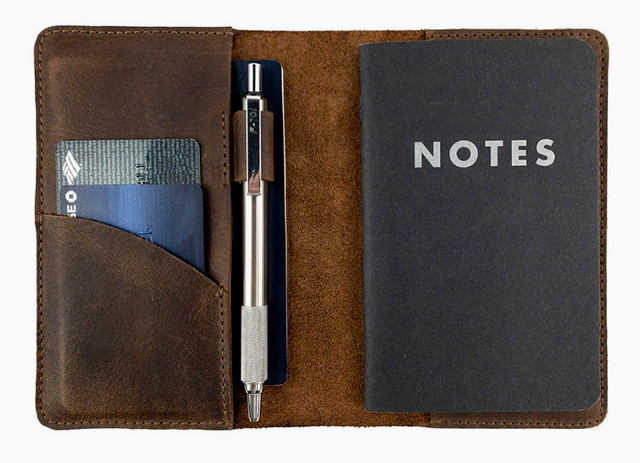 notebook book cover jacket slipcase note Holder cow Leather case bag coffee A294