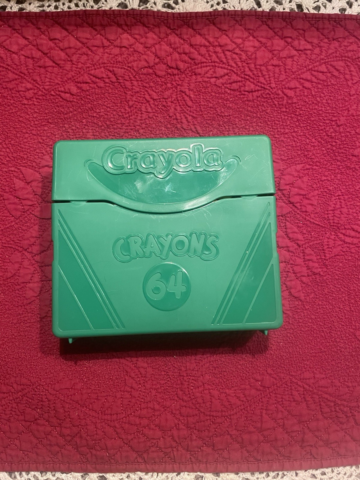 Plastic Storage Case for 64 Crayola Box Set 2018 Hallmark Sharpener Hole Green