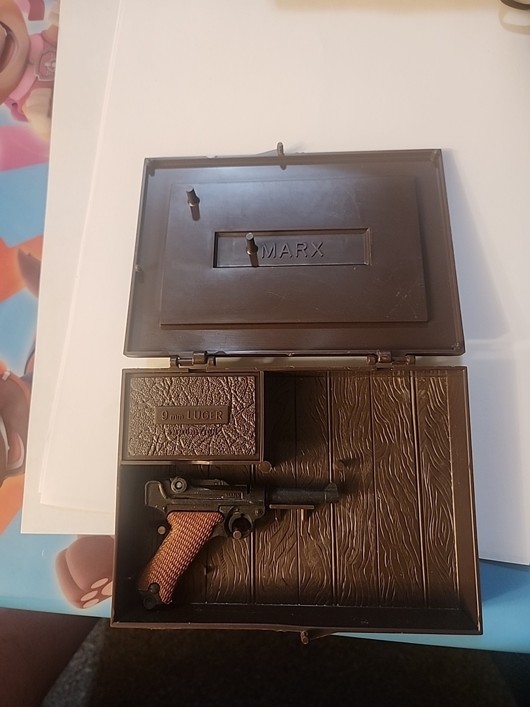 1960's Marx Toys: Luger 9MM Pistol With Box - Historic Miniature Gun New In Box 