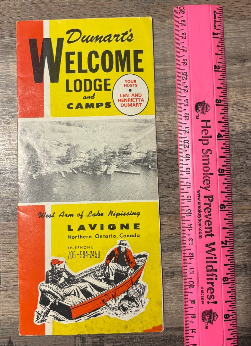 dd Dumart's Lodge Lake Nipissing Ontario Brochure Photos Muskie Cabin Prices