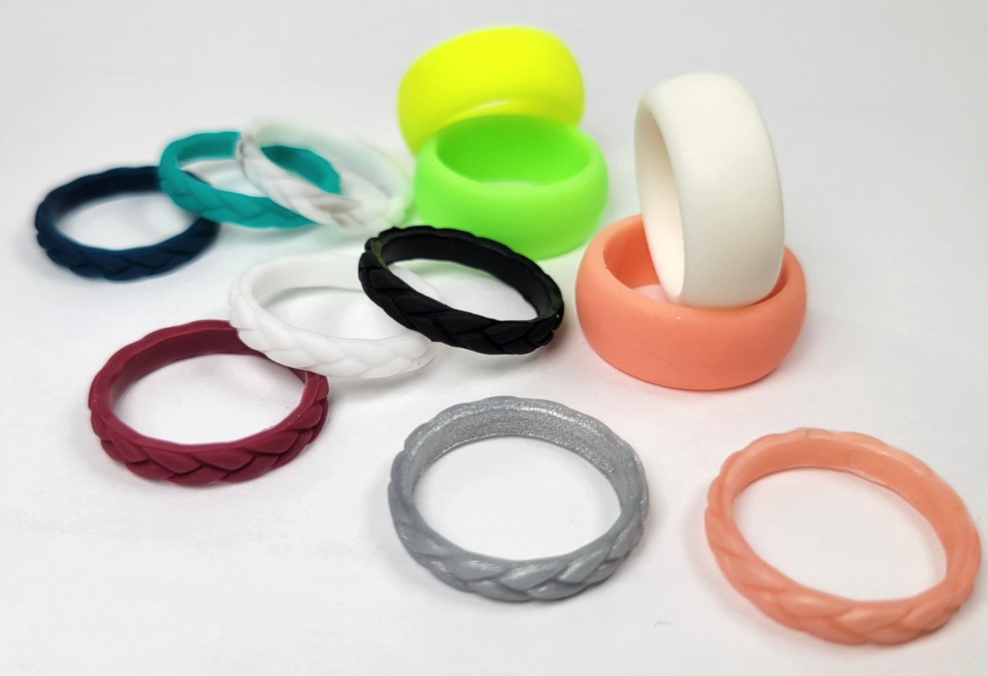 Ladies Silicone Ring Size 8 ThunderFit Ladies Temporary Wedding Band - 12 PC
