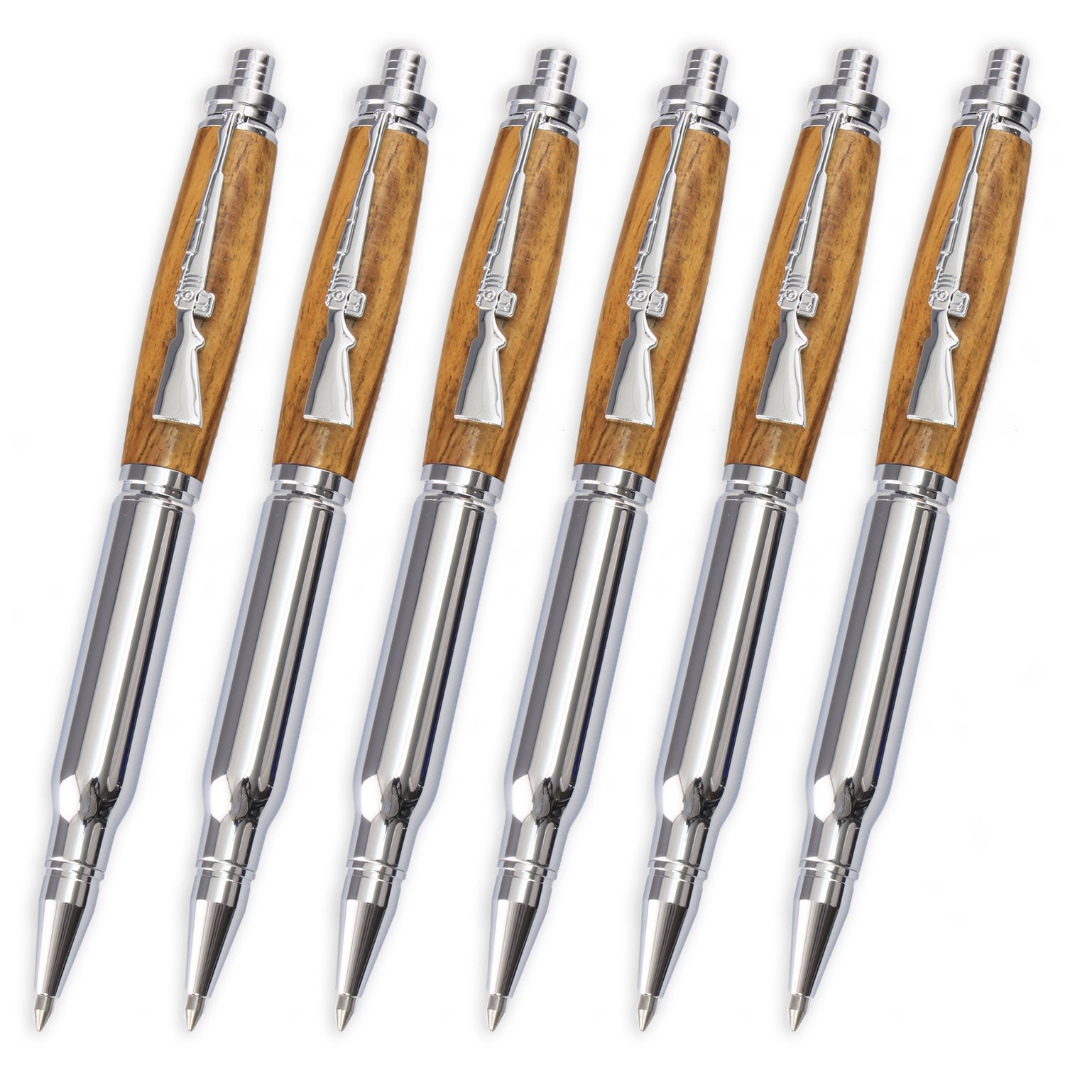 Bullet Click Pen Kit, Chrome Finish, 6 Pack, Legacy Woodturning