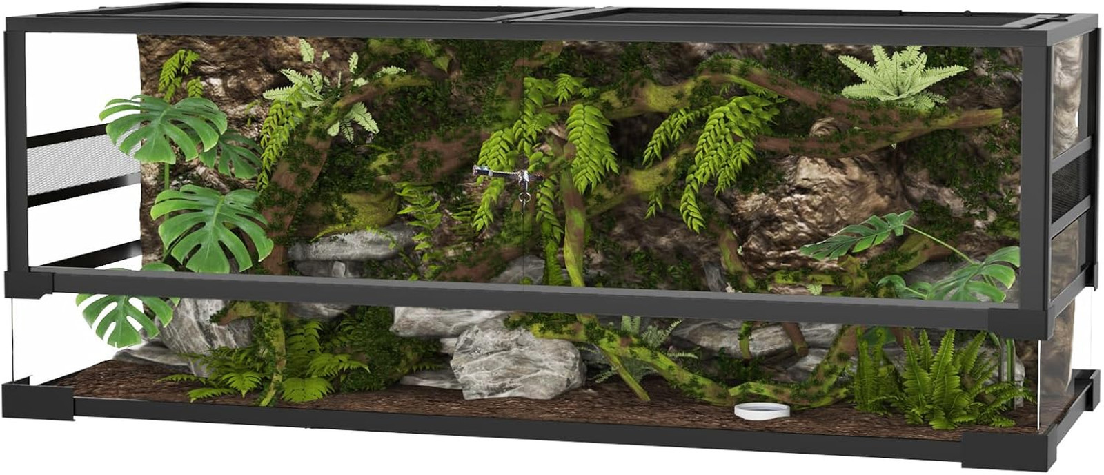 48" X 18" X 18" Tempered Glass Reptile Terrarium with Front Opening Door and Top