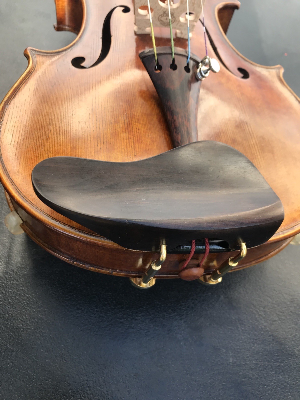 Natural Ebony Violin Chinrest  4/4 Size WITH Chin Rest Clamp Screw Fiddle  Parts