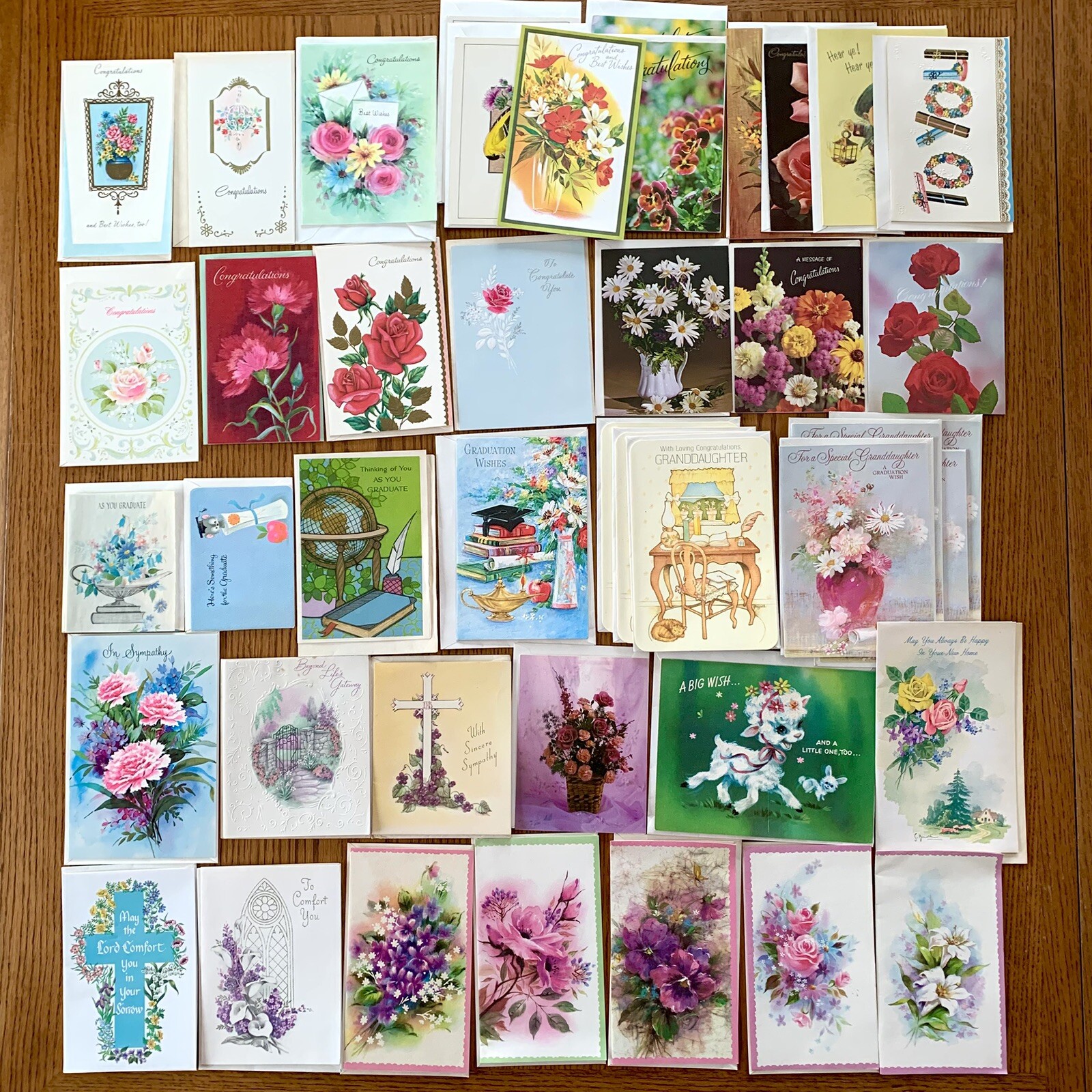 Vtg Greeting Card Lot Sympathy , Congrats & Asst UNUSED 34 w/Envelopes +++ READ