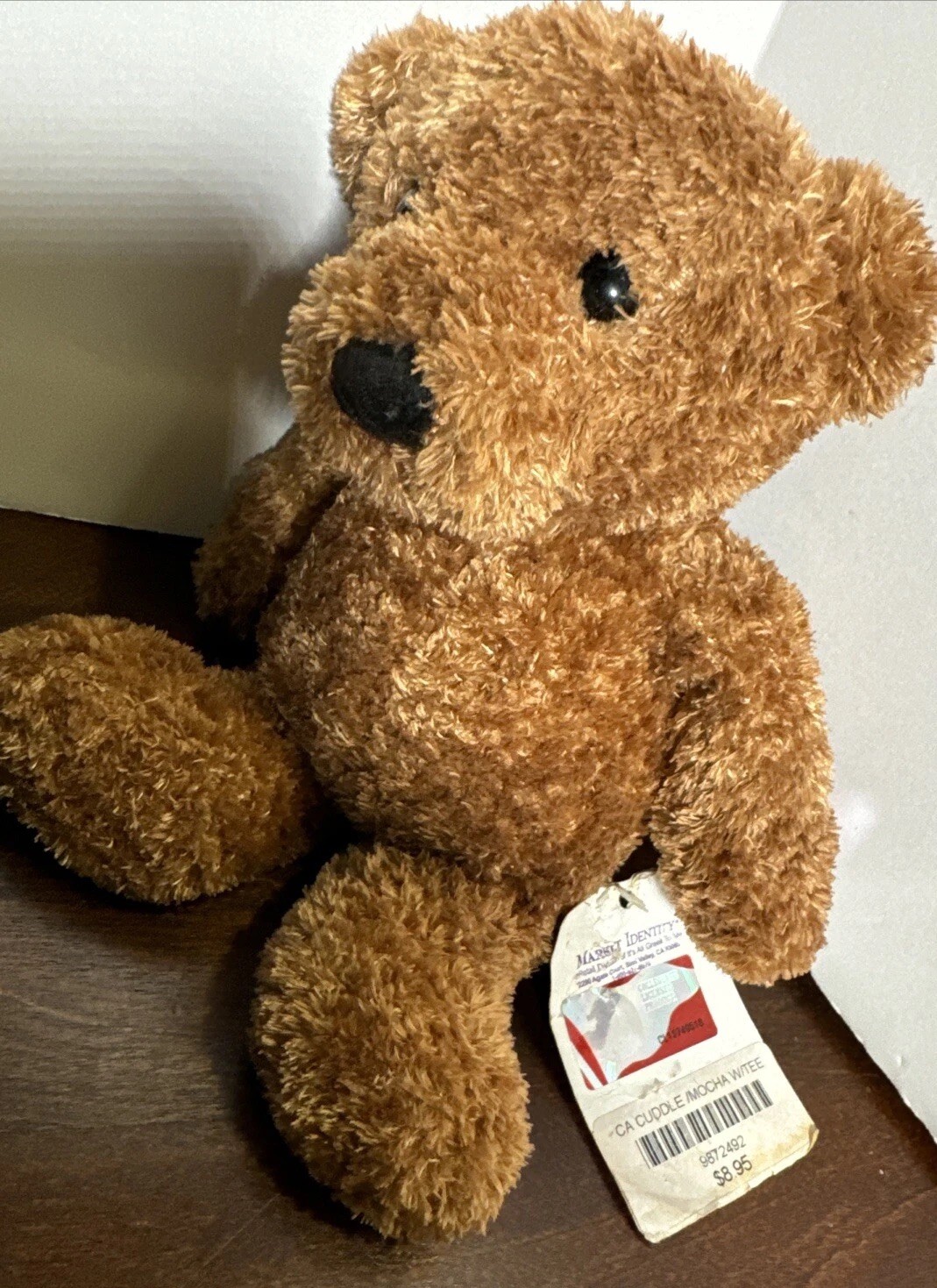 Teddy Bear Plush Brown 9 Inch Seated Soft Stuffed Cuddle Toy CA Toys NOS