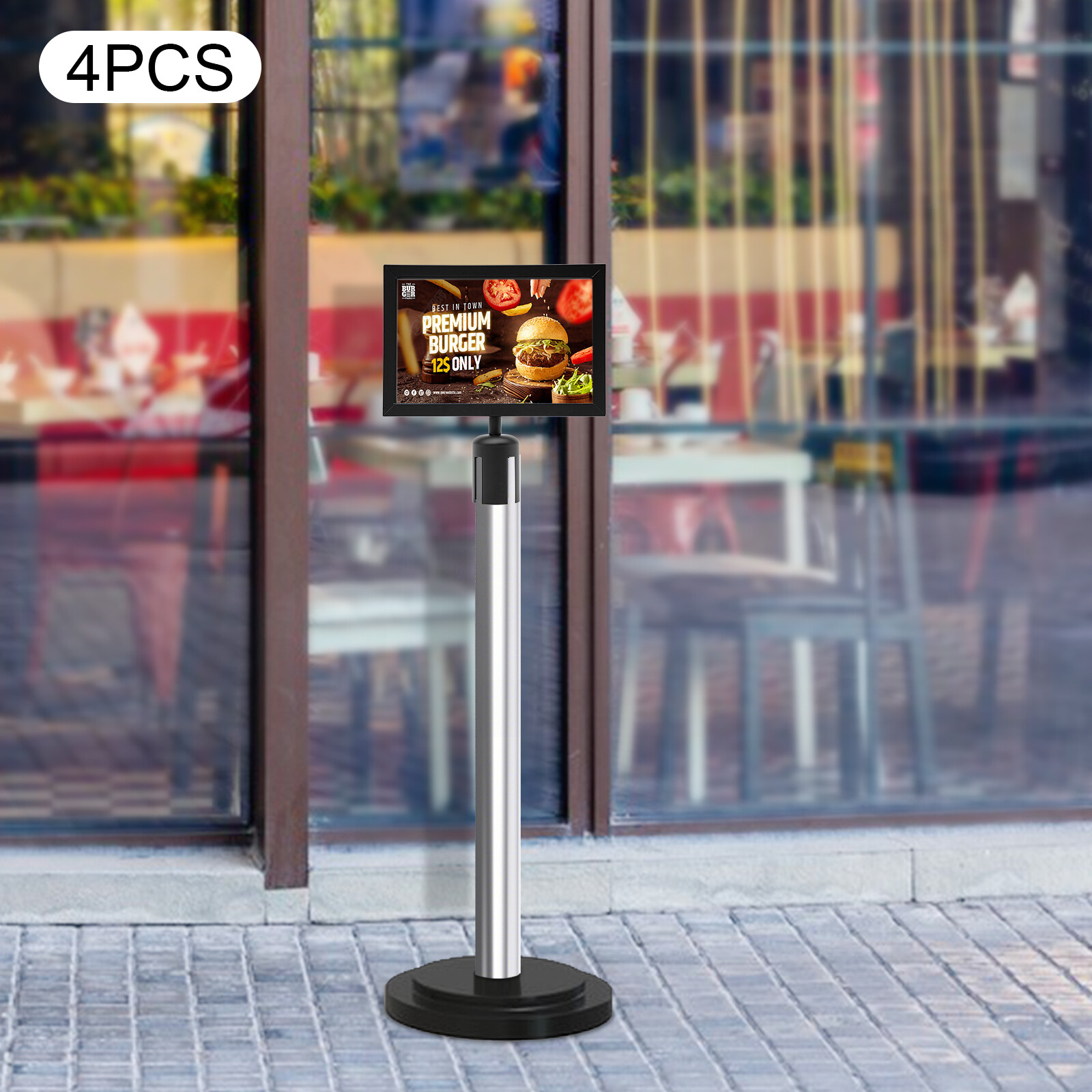 4 Pcs Sign Holder Poster Landscape Display Double Sided Sign Frame Baking Paint