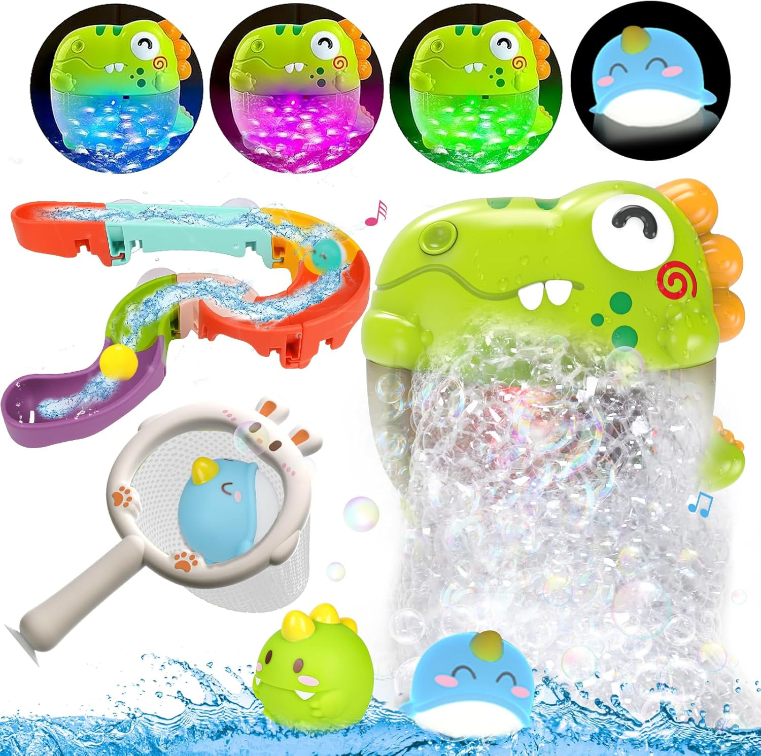 Toddler Bubble Bath Toys, Light up Bath Bubble Machine Toy for Kids Age 3-5 Baby