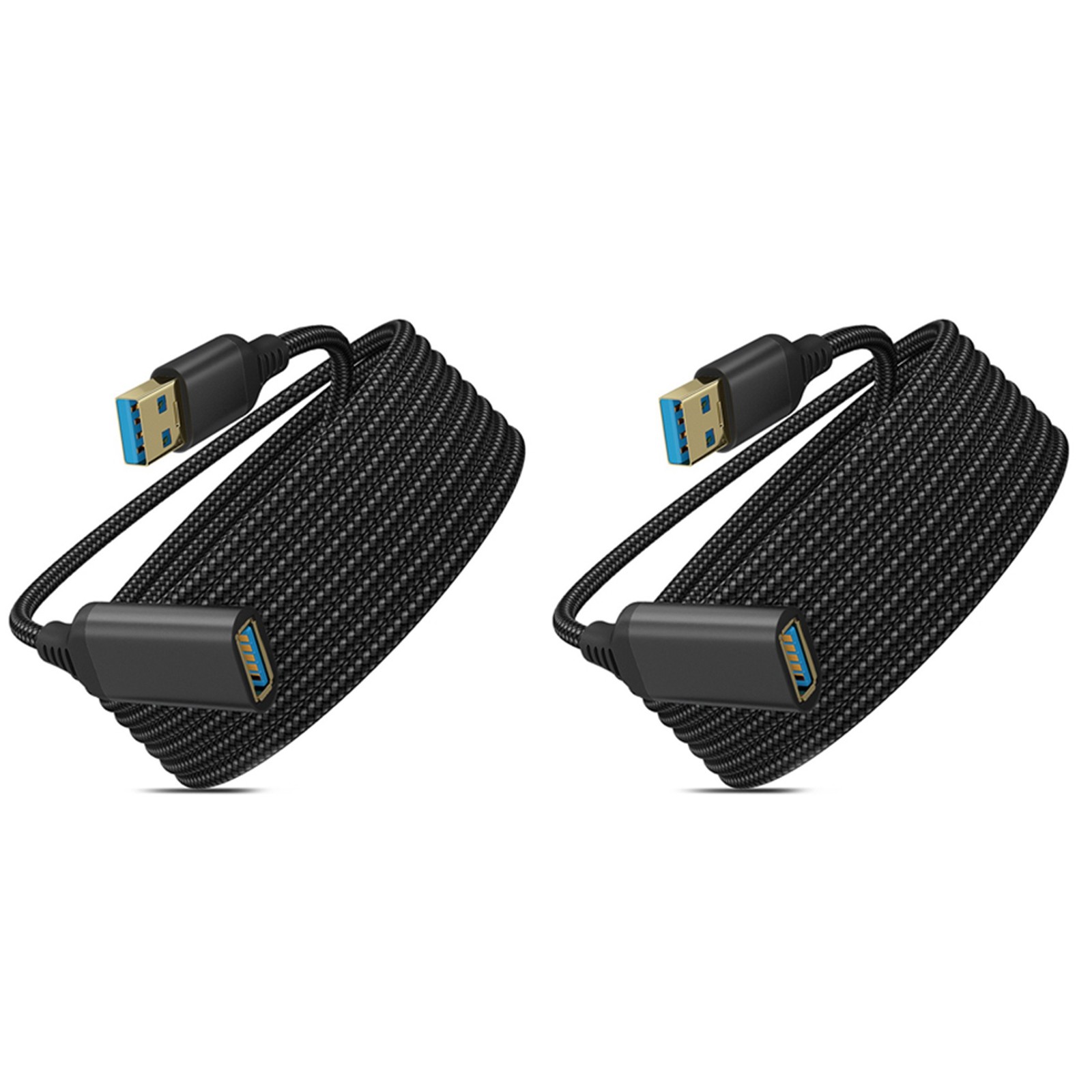 2X USB 3.0 Type A Male-To-Female Extension Cable,  Braided Material, High3641