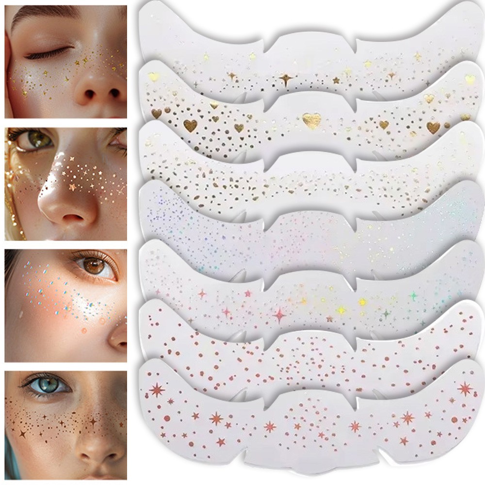 Freckles Makeup 6pcs Face Tattoo Sticker Temporary Fake Freckle Brown Spots ∂