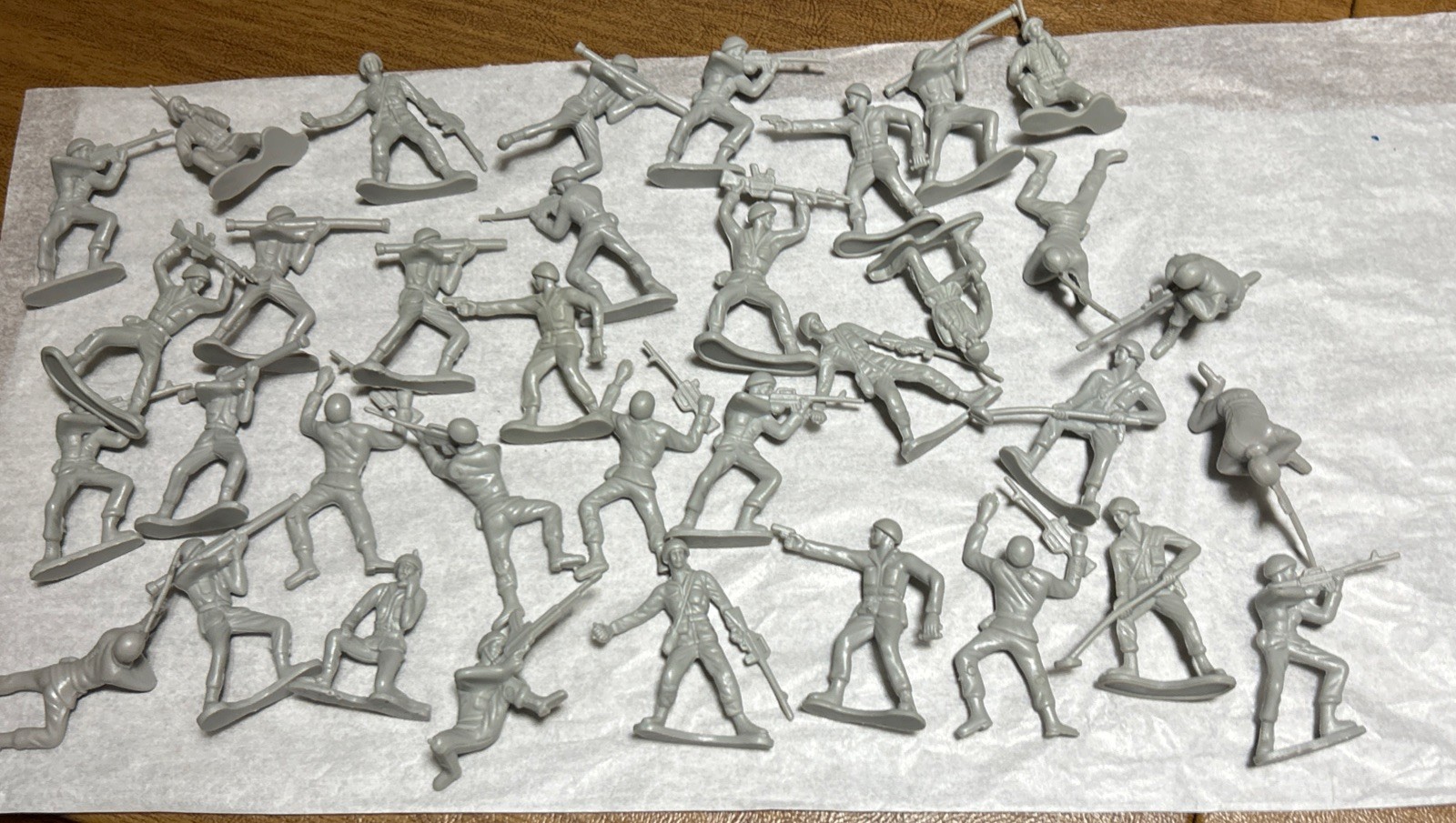 Military Light Gray Soldiers 35 Plastic Miniatures 2" Inch