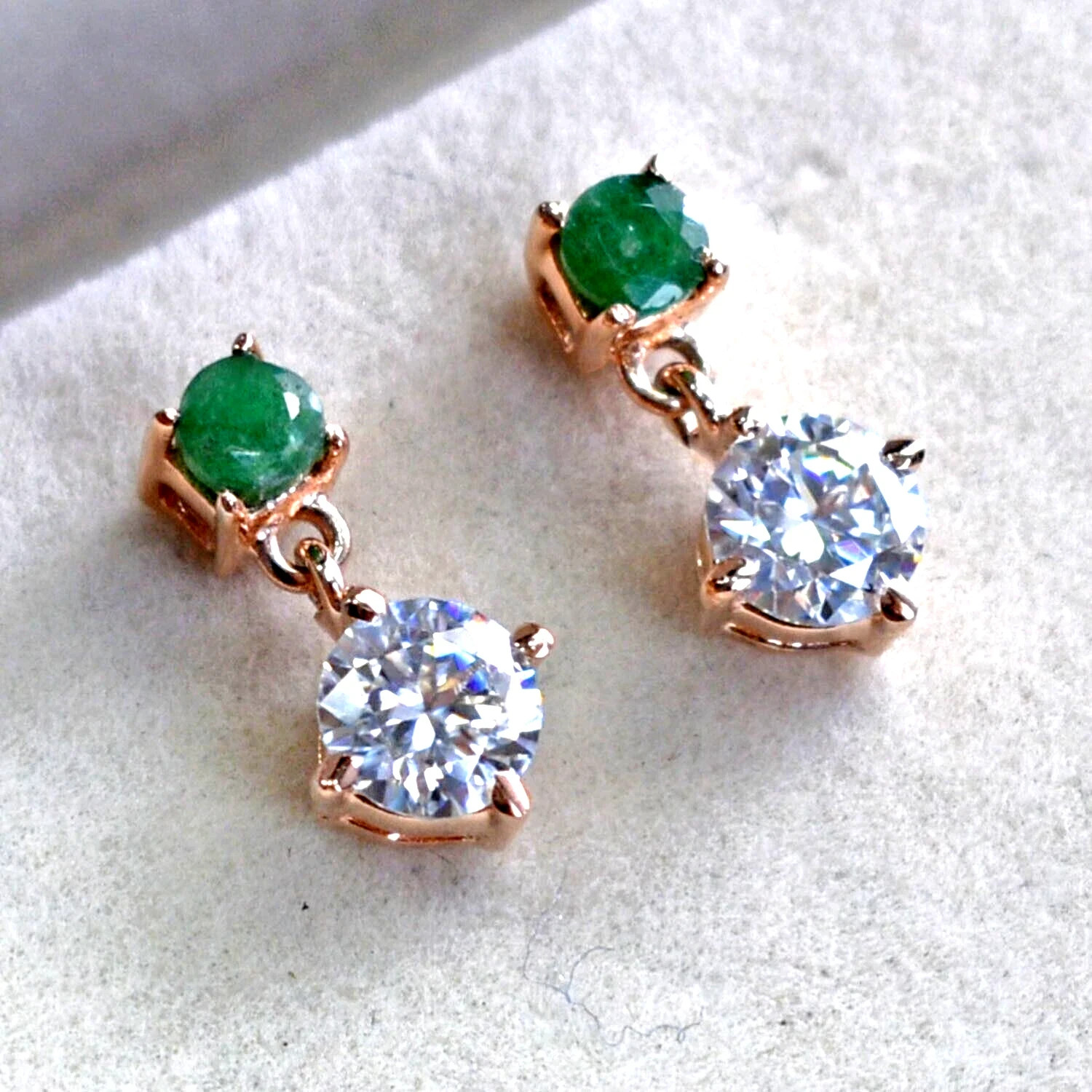 2.20 Ct Treated Certified Off White Diamond Dangler Earrings In 925 Silver