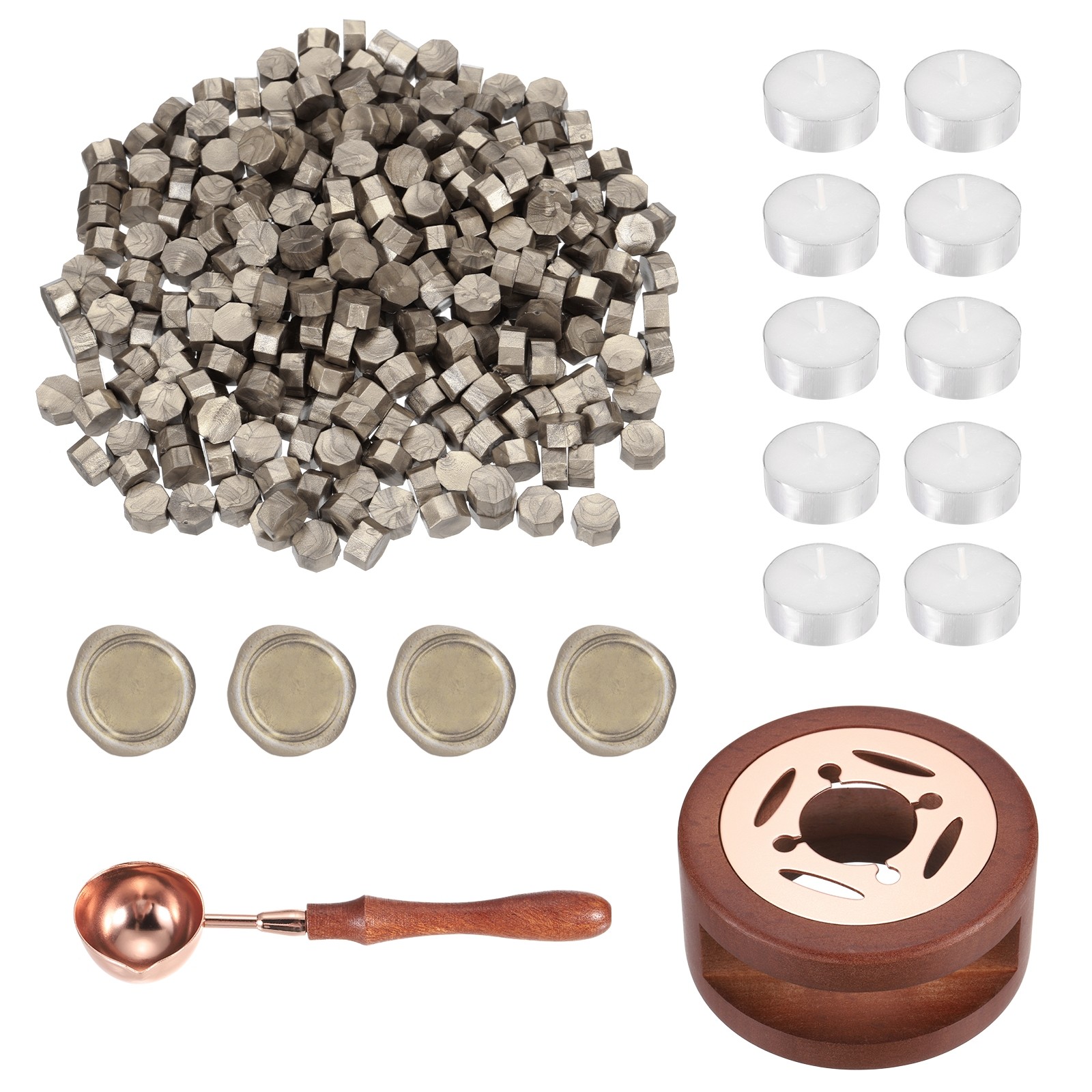 Wax Seal Kit, 300 Wax Beads, Candles, Champagne Gold