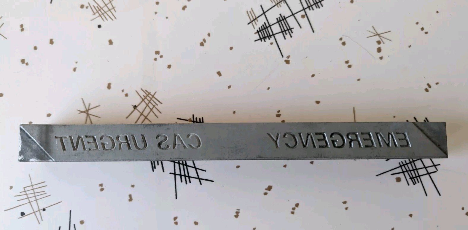 Emergency Cas Urgent Ad Printer Printing Block Metal Plate Wood English French